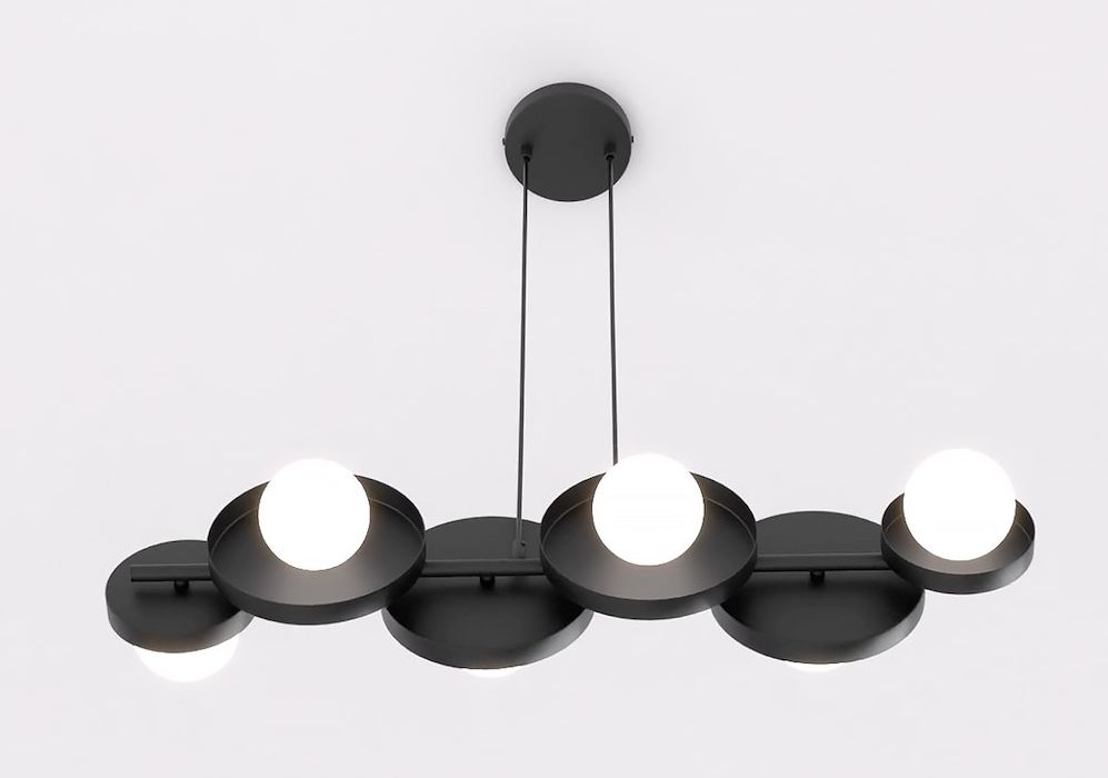 Emibig Model 6 Black hanglamp 6x8 W zwart 1486/6