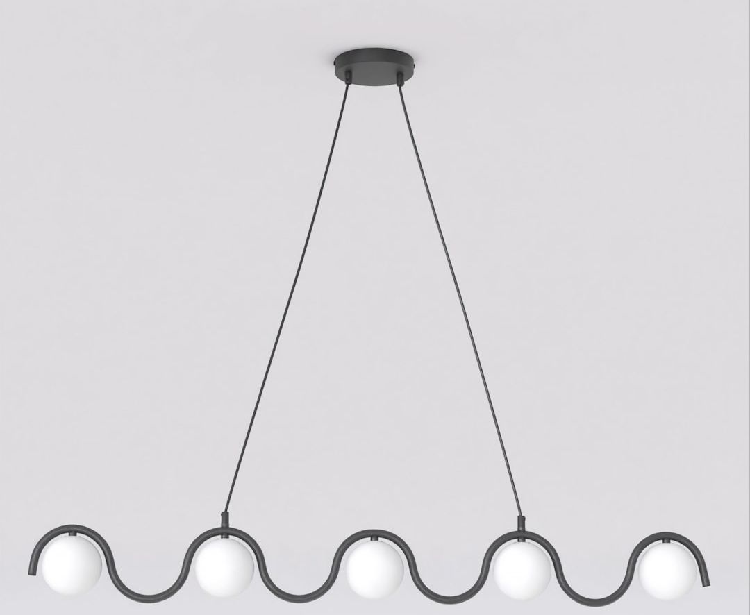 Emibig Sinus hanglamp 5x8 W zwart 1582/5