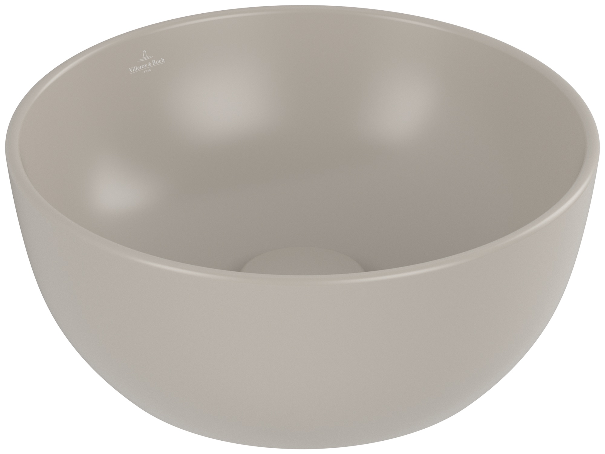 Villeroy & Boch Artis wastafel 32.5x32.5 cm rond opbouw brons/beige mat 438932AM