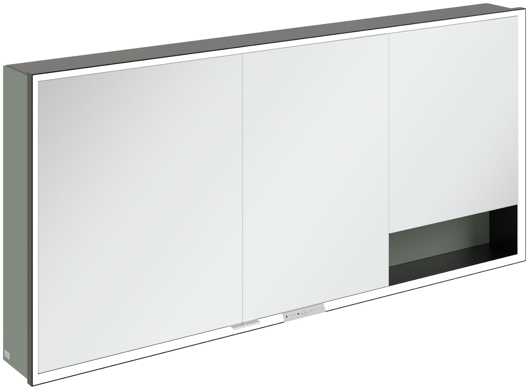 Villeroy & Boch My View+ kast 160x16.8x75 cm met spiegel zwart-groen B48116AF