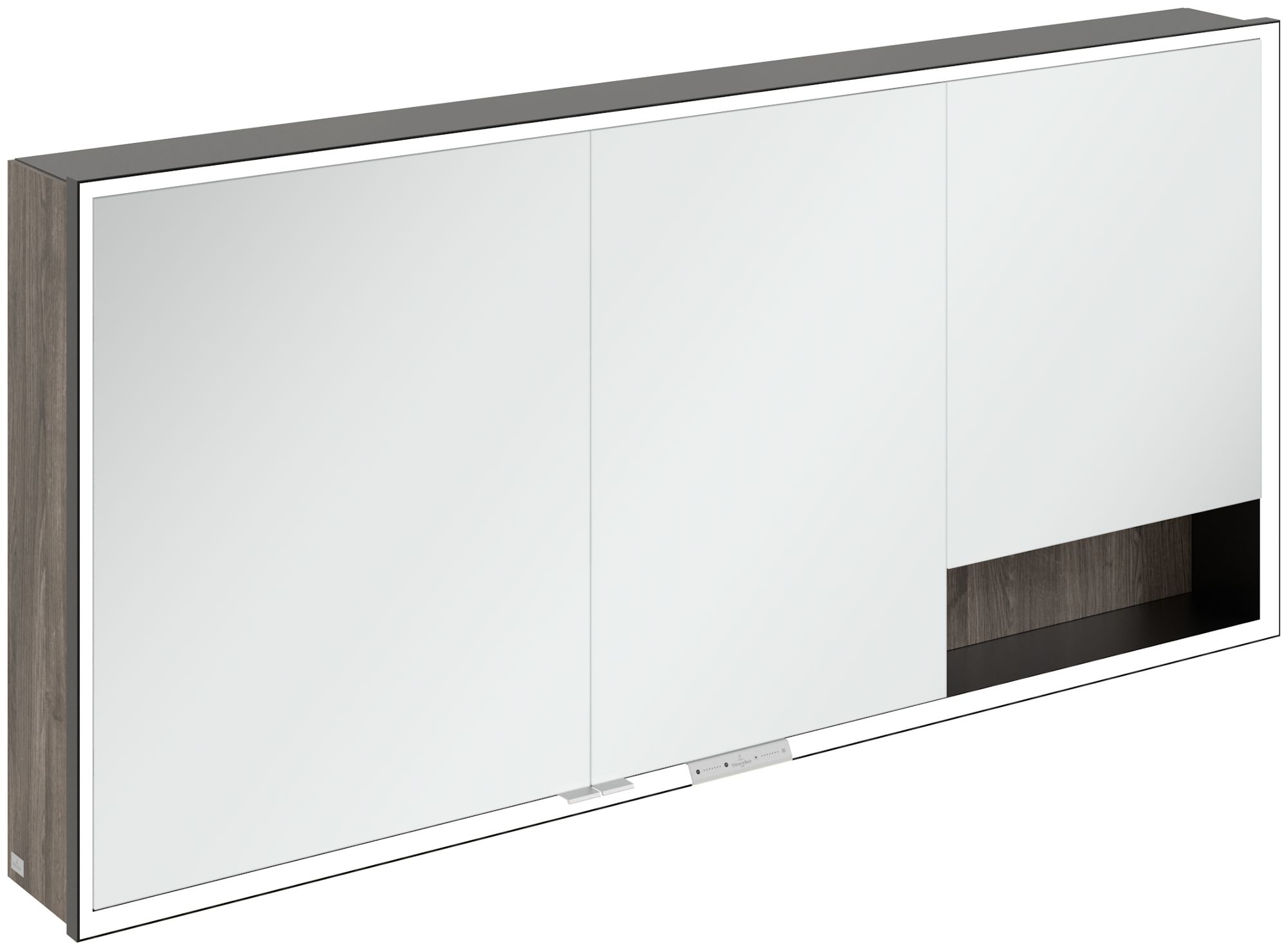 Villeroy & Boch My View+ kast 160x16.8x75 cm met spiegel zwart-eik B48116RK