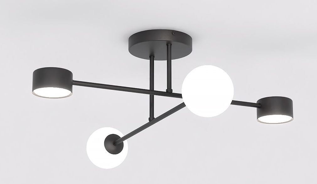 Emibig Holon plafondlamp 4x8 W zwart 1558/4