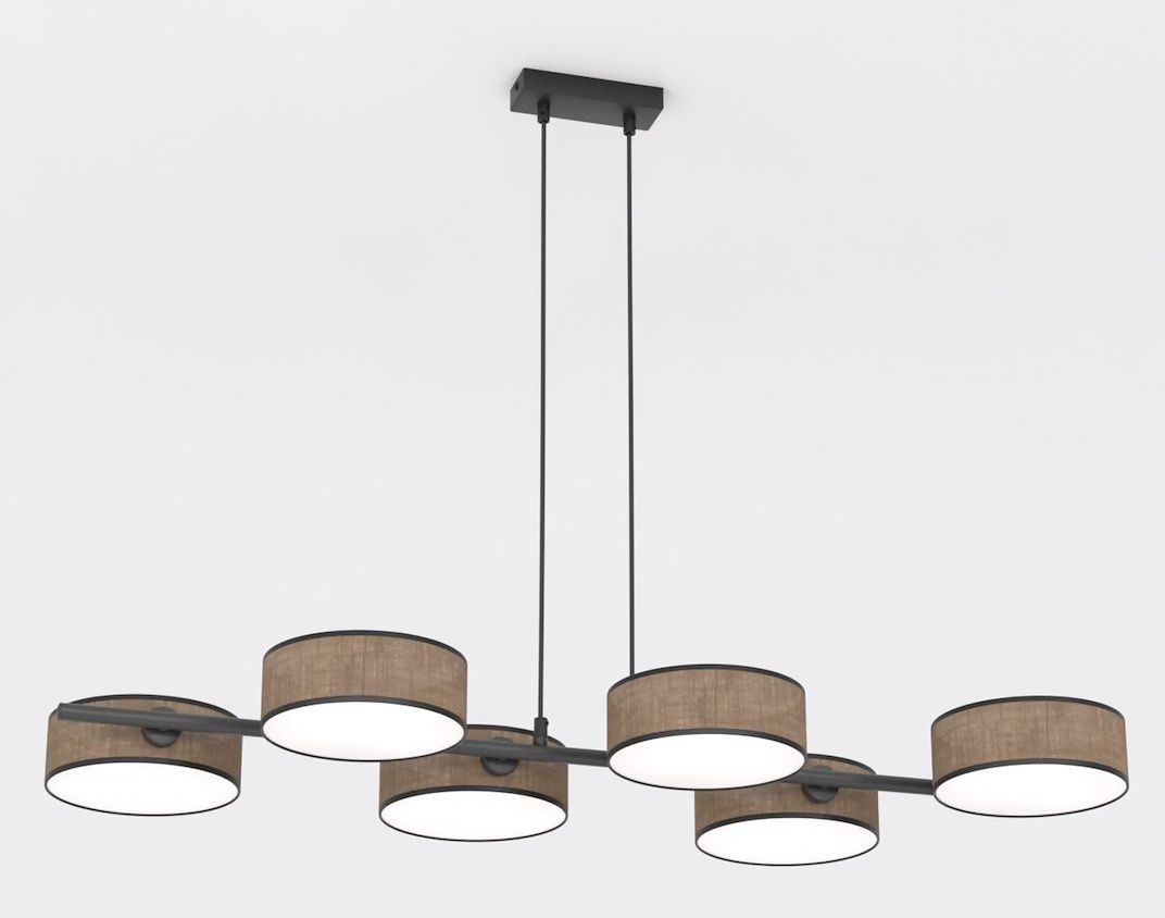 Emibig Drumz hanglamp 6x10 W bruin 1563/6