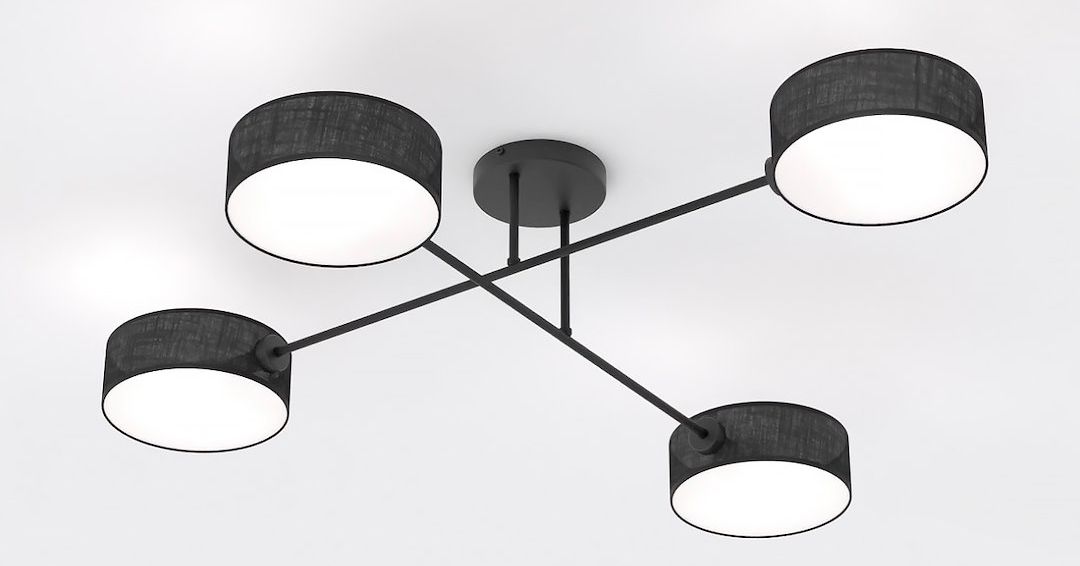 Emibig Maga plafondlamp 4x10 W zwart 1568/4