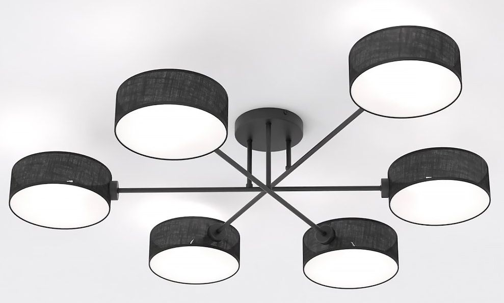 Emibig Maga plafondlamp 6x10 W zwart 1568/6
