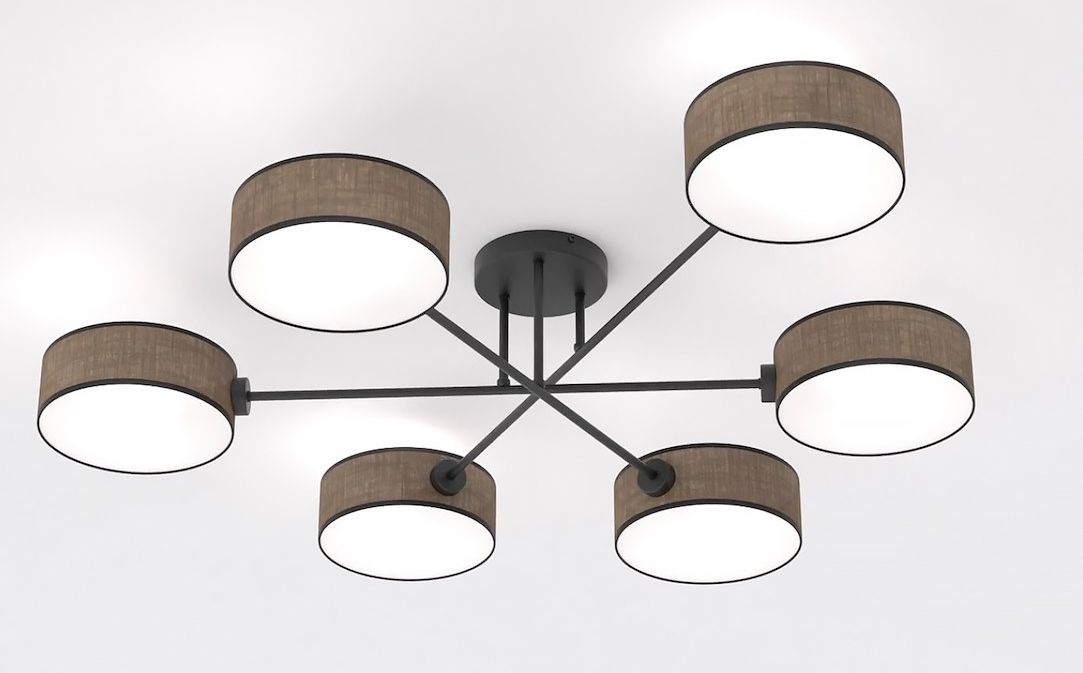 Emibig Maga plafondlamp 6x10 W bruin 1569/6