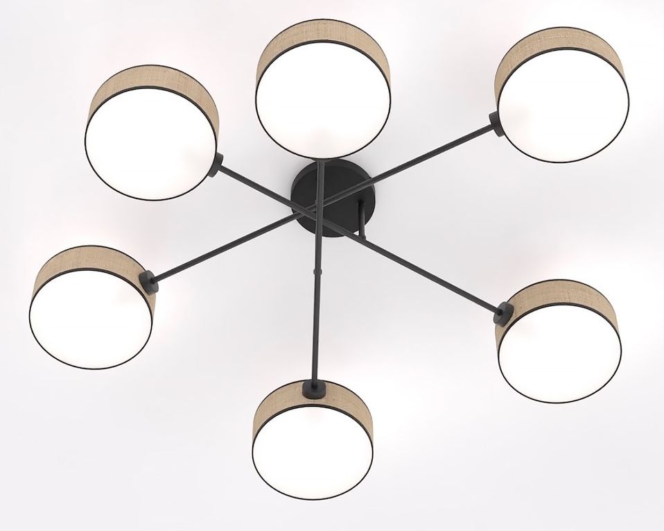 Emibig Maga plafondlamp 6x10 W beige 1571/6