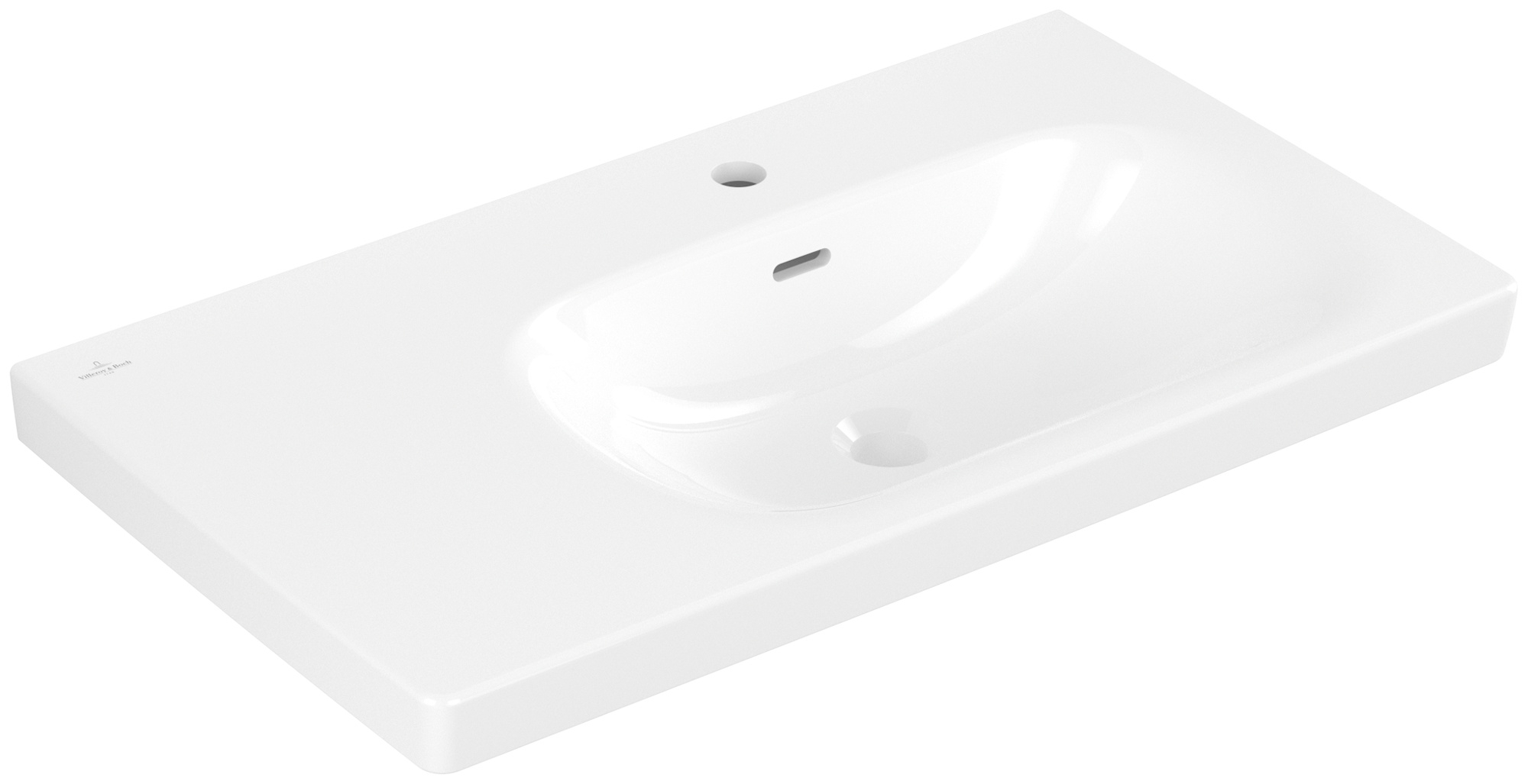 Villeroy & Boch Skyla wastafel 80x46 cm rechthoekig meubel wit glans 5A52R101
