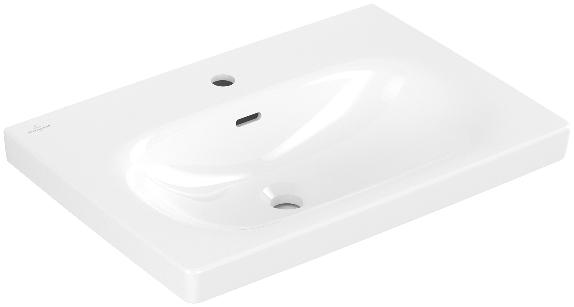Villeroy & Boch Skyla wastafel 65x46 cm rechthoekig meubel wit glans 5A516501