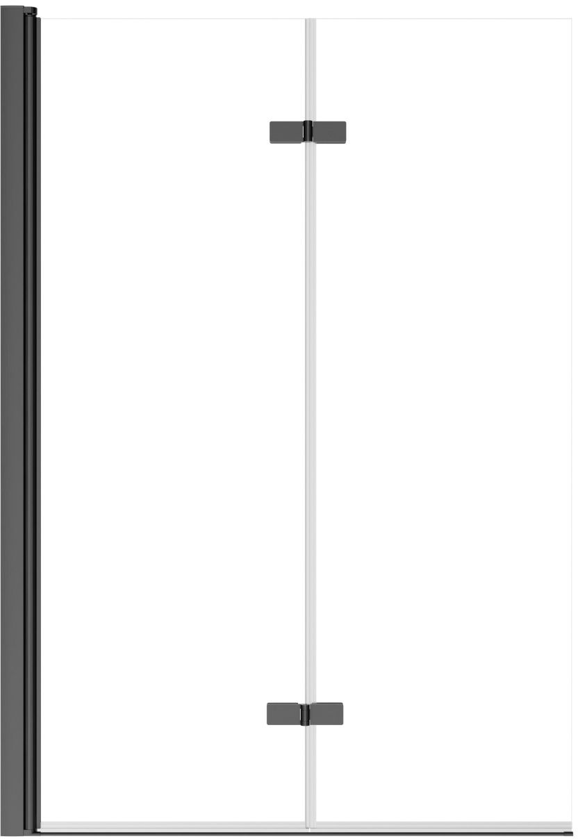 Besco Lumix badscherm 100 cm tweedelig geborsteld/helder glas PLGM-2S