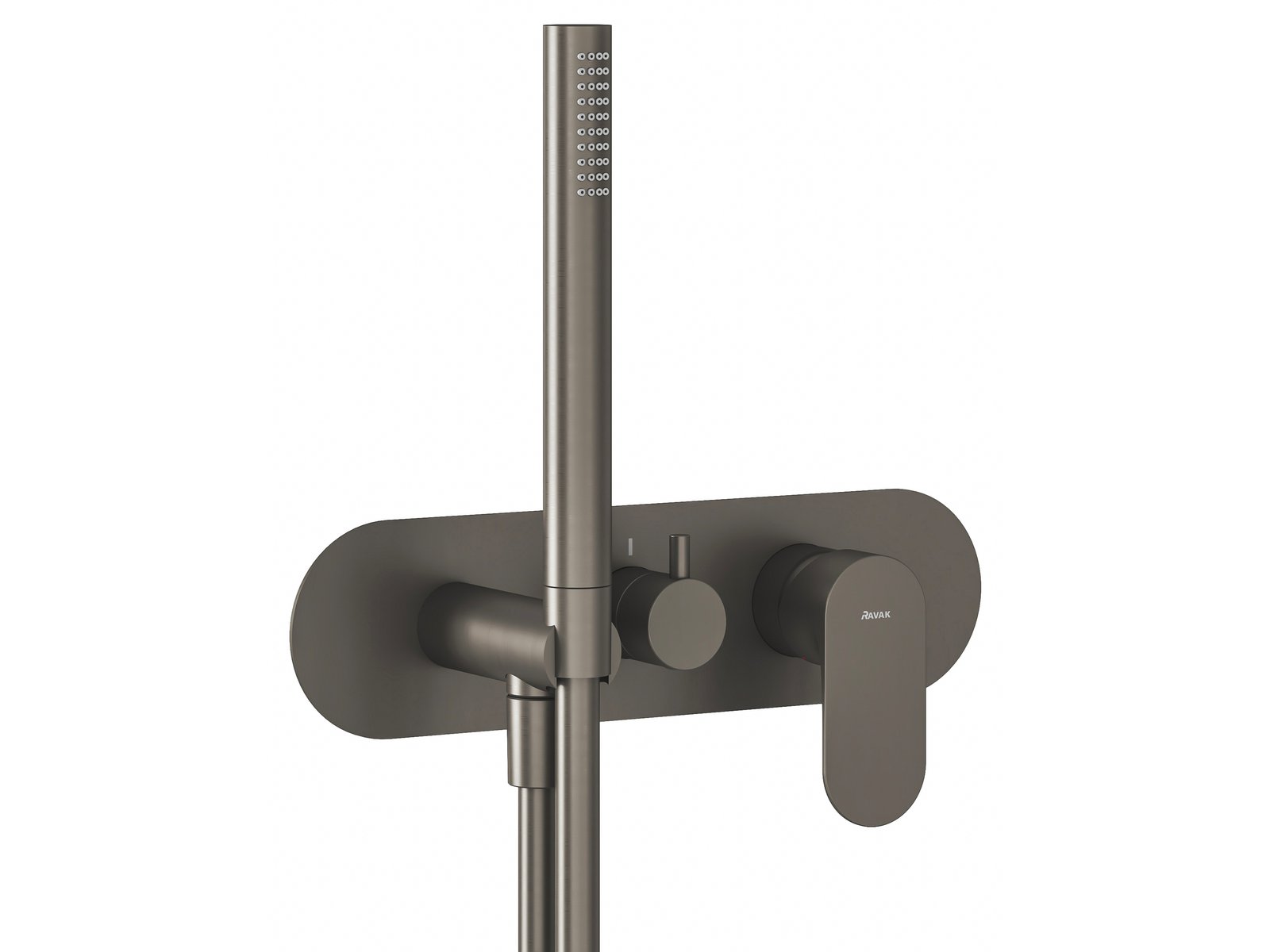Ravak Eleganta bad- en douchekraan inbouw met thermostaat grafiet X070333