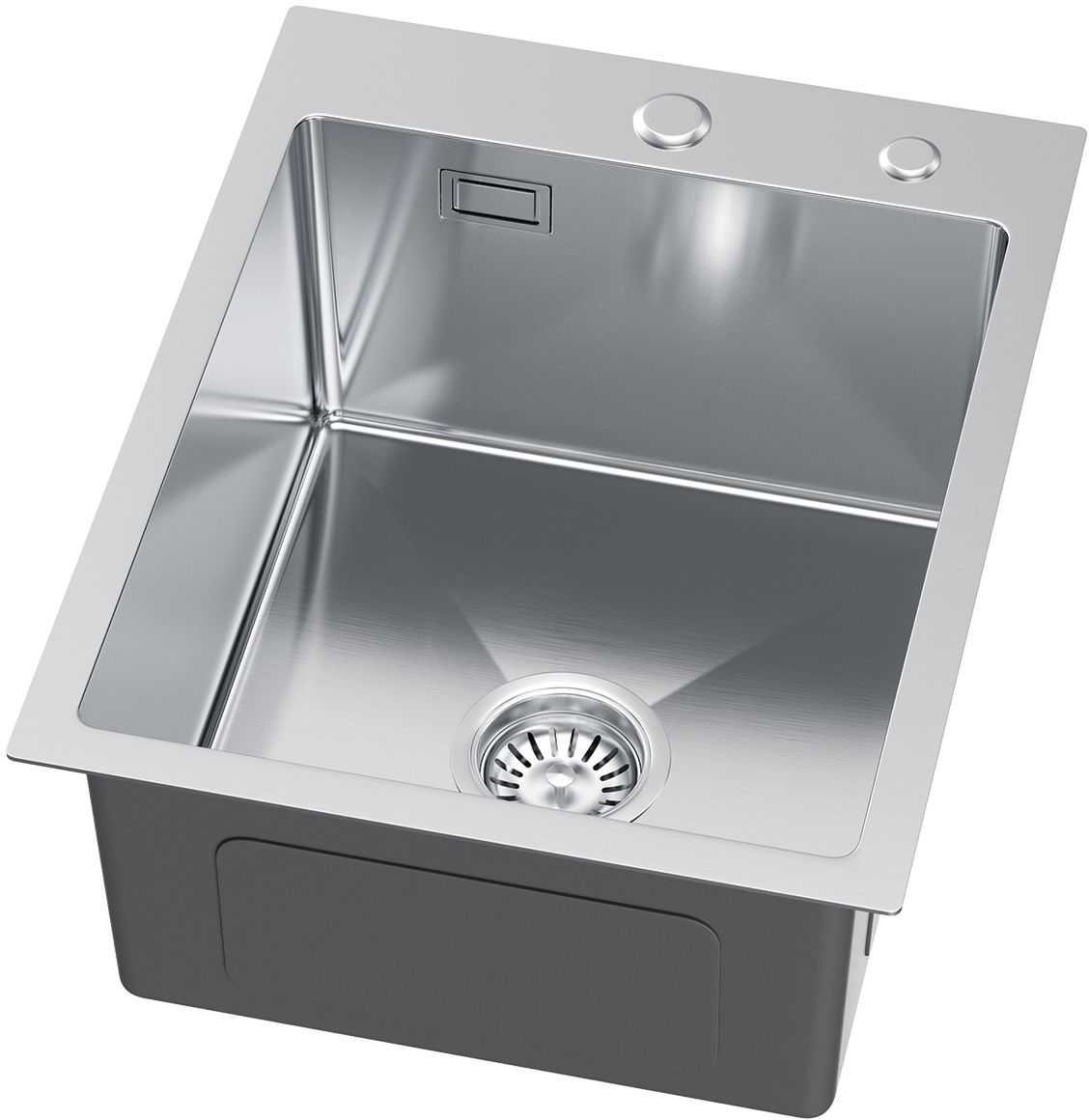 Ruvetti Masivo spoelbak met dispenser 50x40 cm staal O-5002M_BS40_W