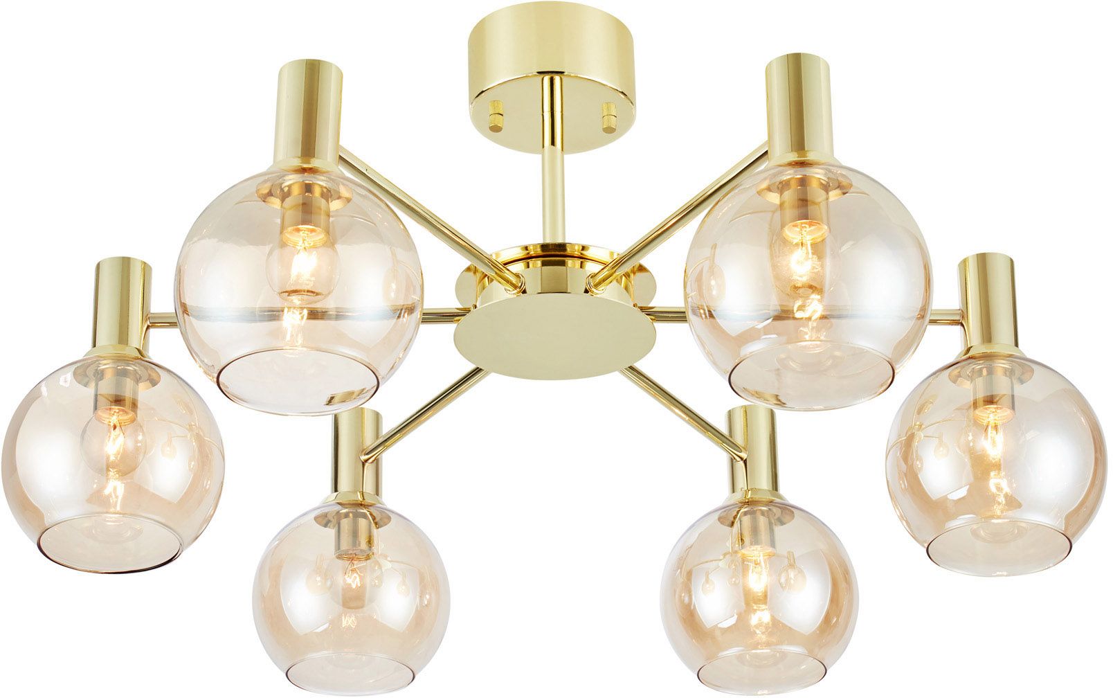 Markslöjd Ambra plafondlamp 6x40 W messing-amber 109152