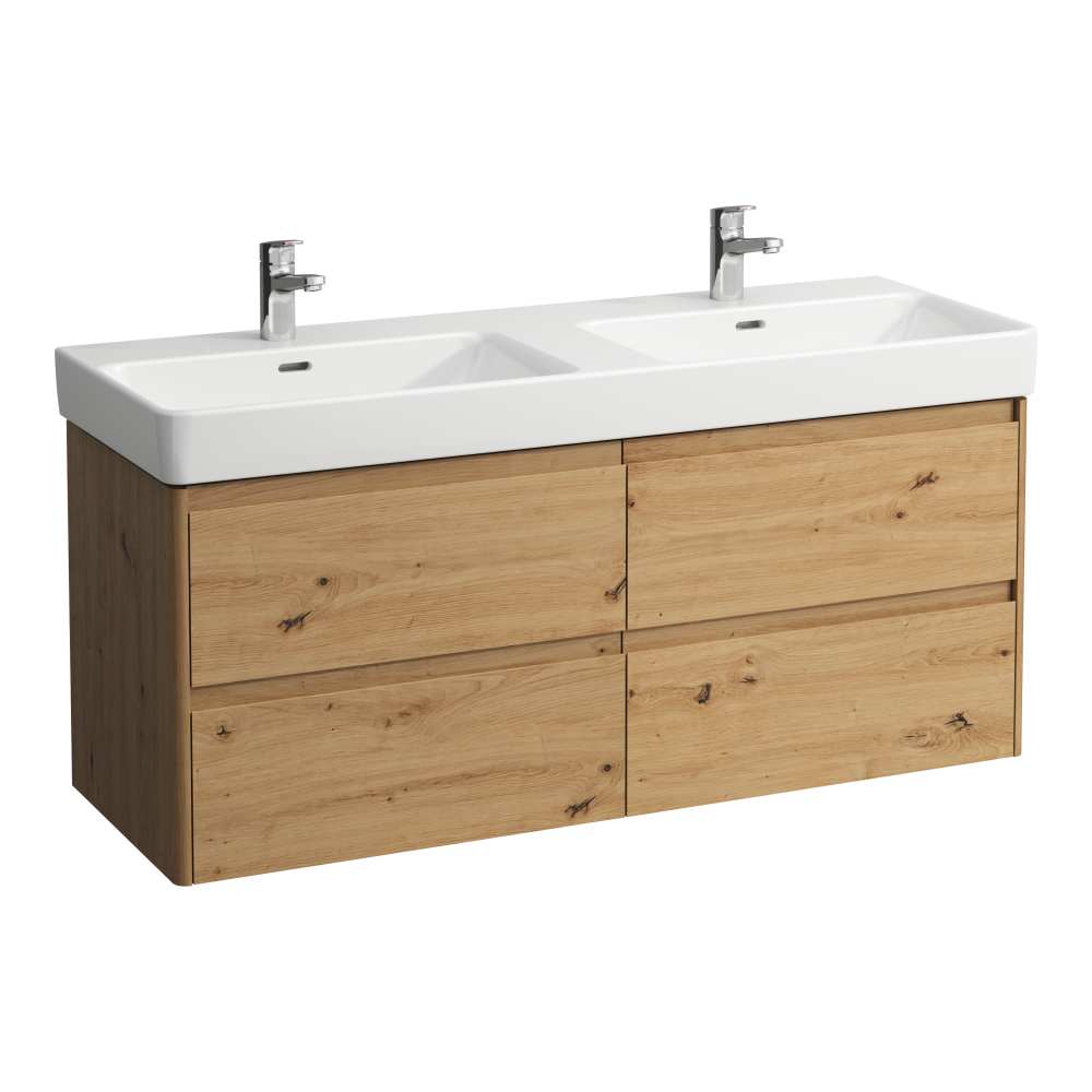 Laufen Base 2.0 kast 127x44.5x51.5 cm hangend onder de wastafel eik H4113341082671