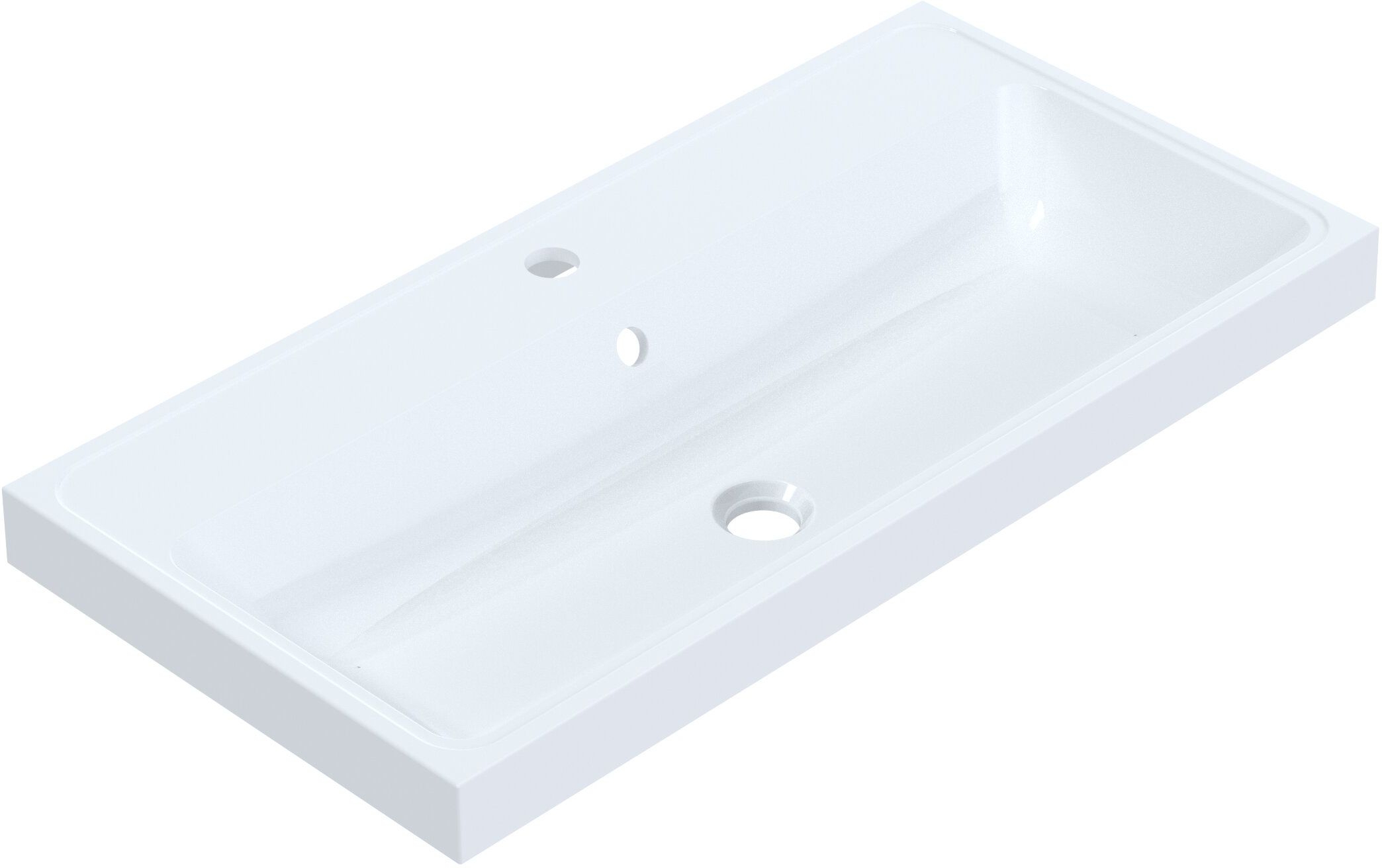 Ruvetti Irmina wastafel 80x40 cm rechthoekig inbouw wit glans DOL_IR8040