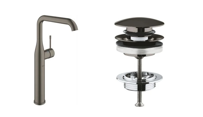 Set wastafelkraan Grohe Essence New 32901AL1, wastafelstop Grohe 65807AL0