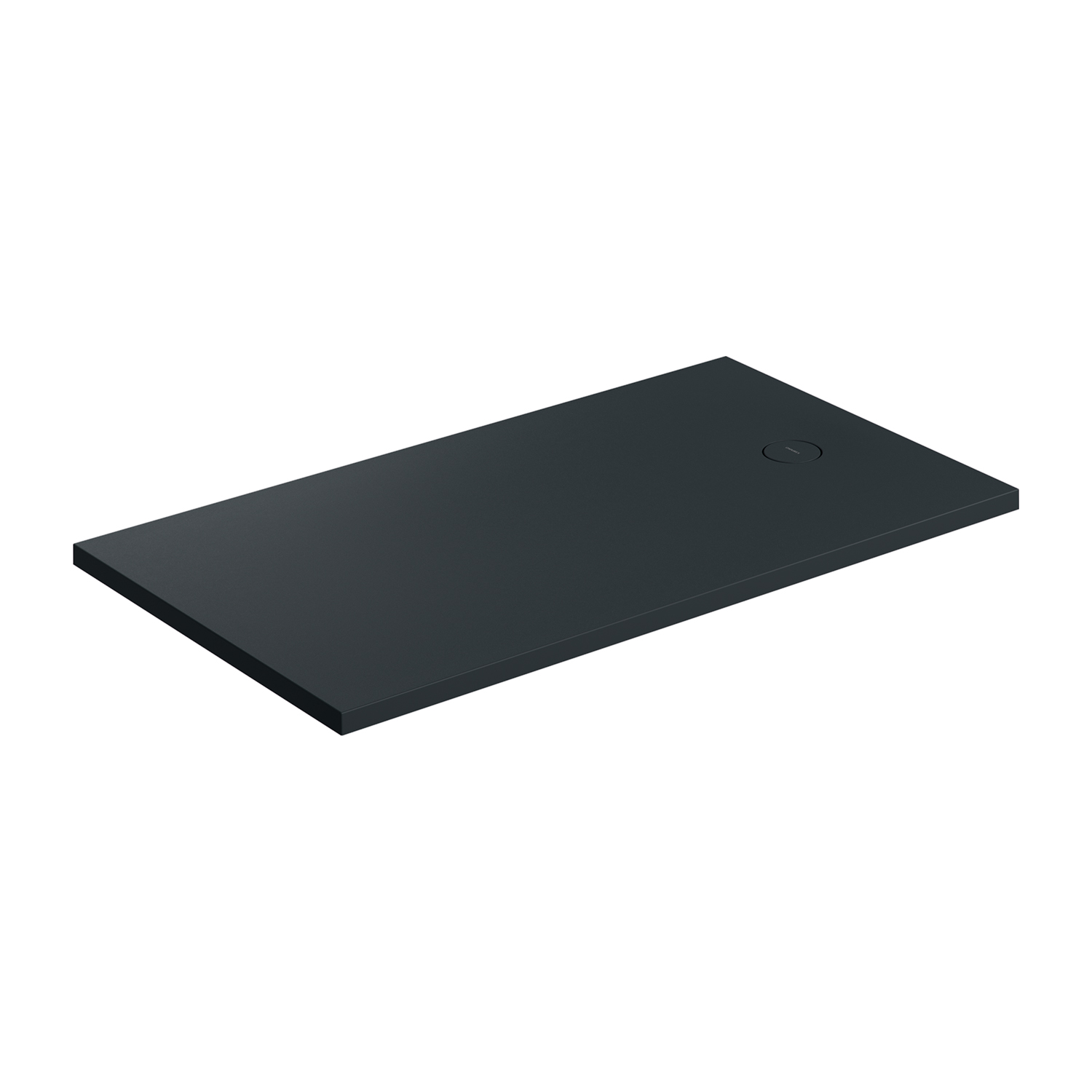 Omnires Aquarock rechthoekige douchebak + afdekrooster 160x90 cm zwart AQUAROCK90-160BLV