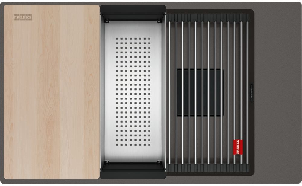 Franke Kanon spoelbak van graniet 76x46 cm grijs/grafiet/onyx 125.0749.673