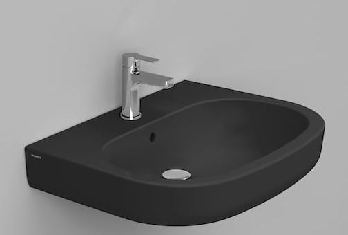 Ceramica Dolomite Mirto wastafel 68x51 cm ovaal klassiek zwart mat D461081