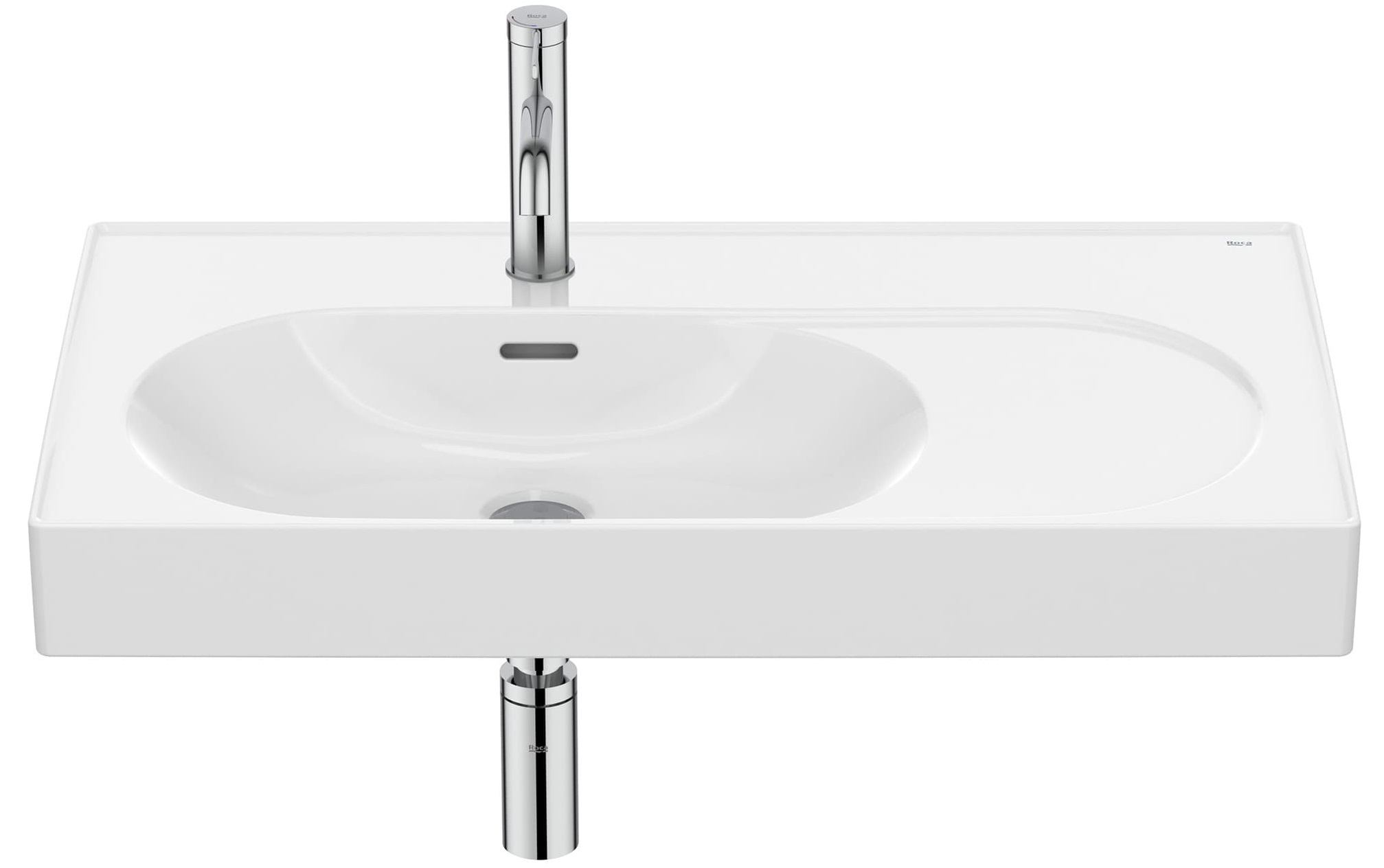 Roca Meridian wastafel 80x46 cm rechthoekig klassiek-meubel wit glans A327743S00