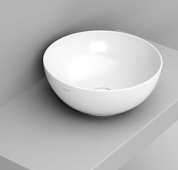 Ceramica Dolomite Noemi wastafel 44x44 cm rond opbouw wit glans D310601