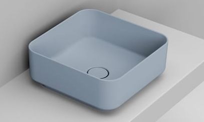 Ceramica Dolomite Noemi wastafel 40x40 cm vierkant opbouw blauw mat D311771