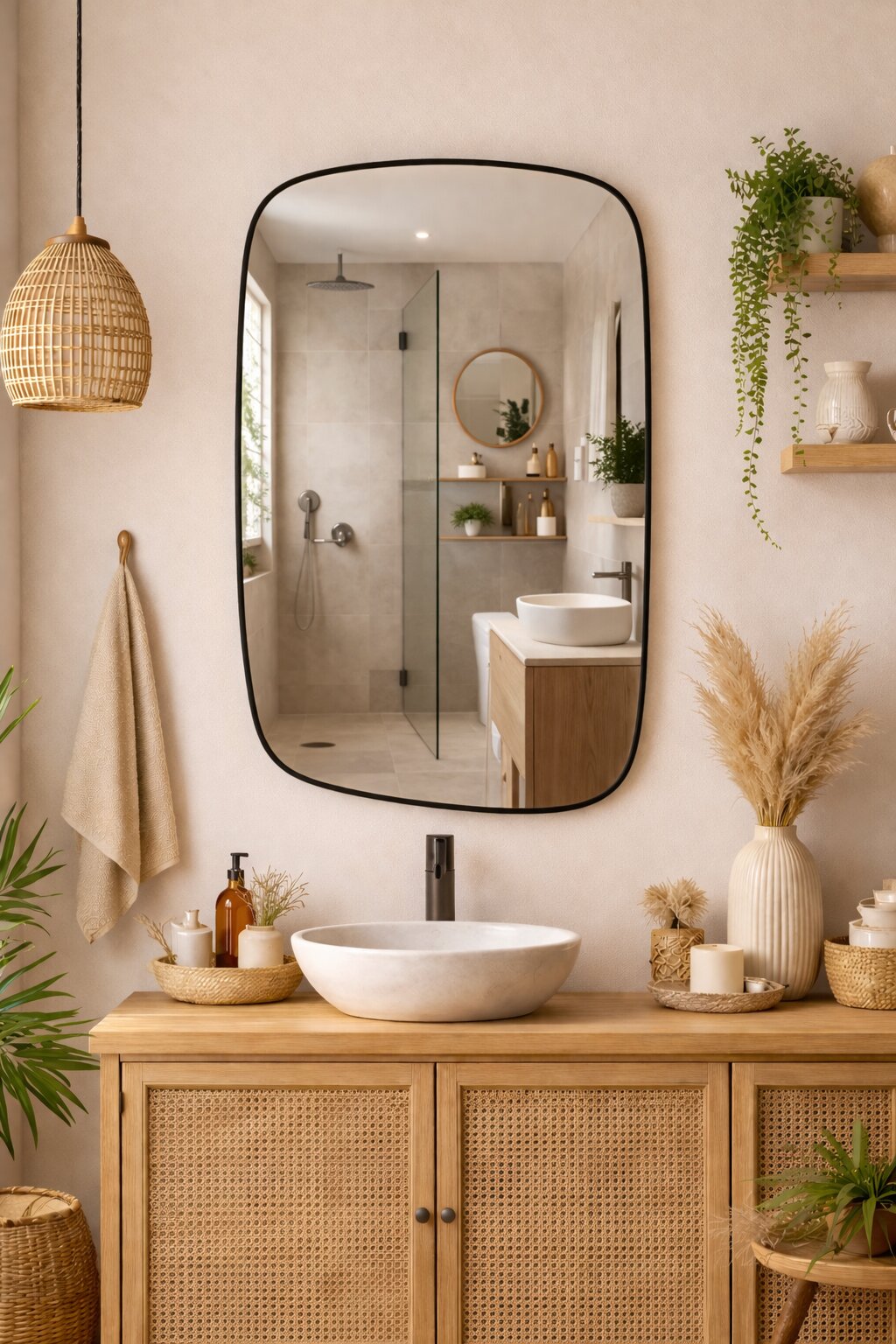 Baltica Design Stone Calm spiegel 60x90 cm zwart 5904107932941