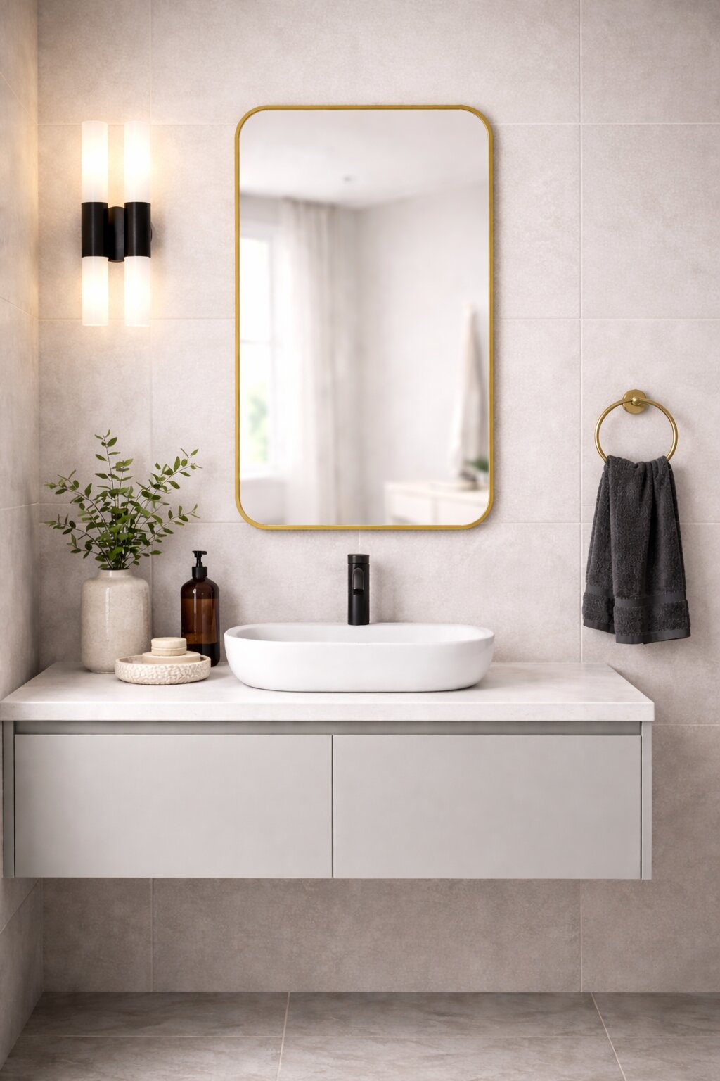 Baltica Design Stone Aura spiegel 60x90 cm gouden 5904107932972