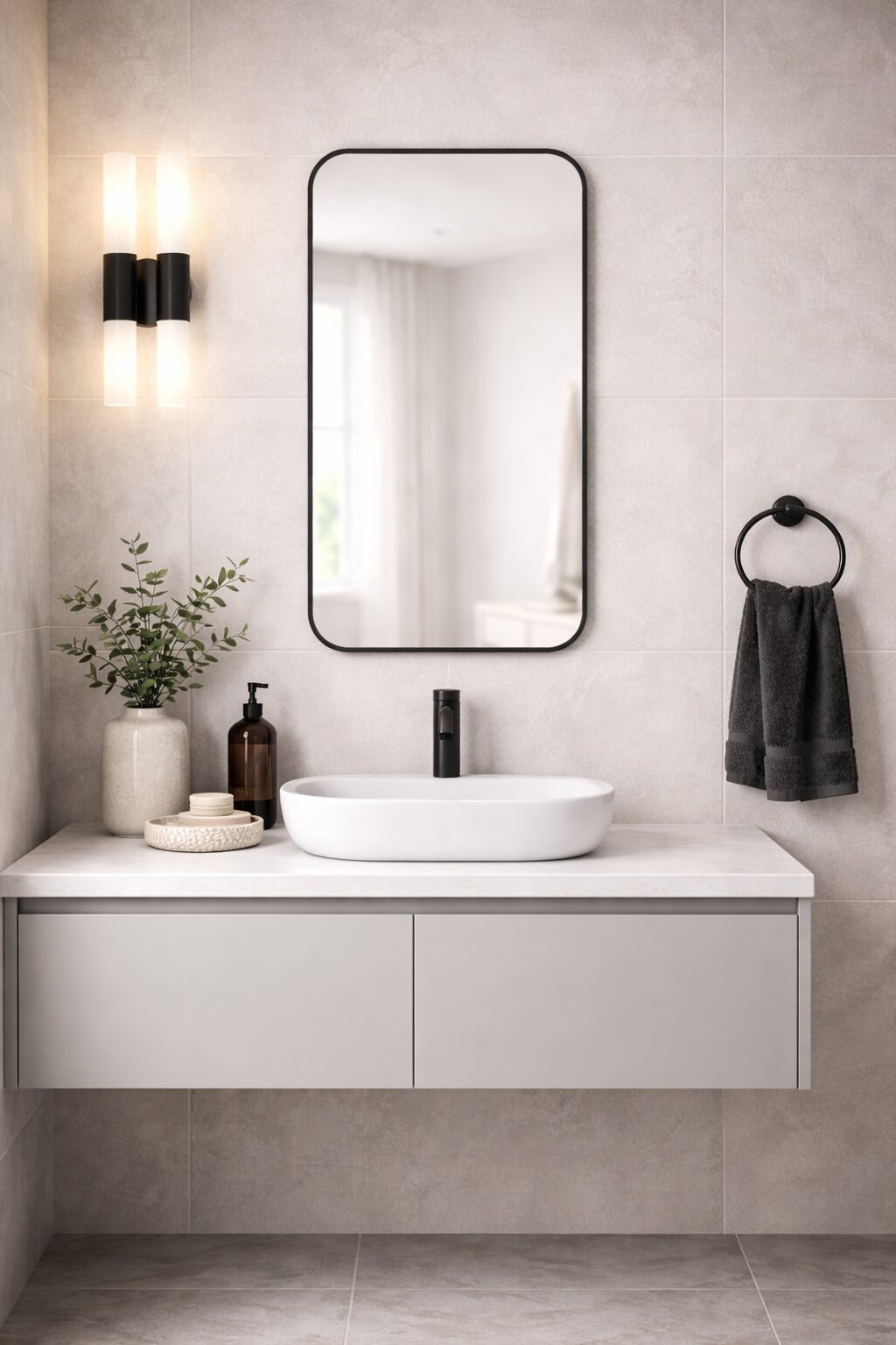 Baltica Design Stone Aura spiegel 60x90 cm zwart 5904107932965