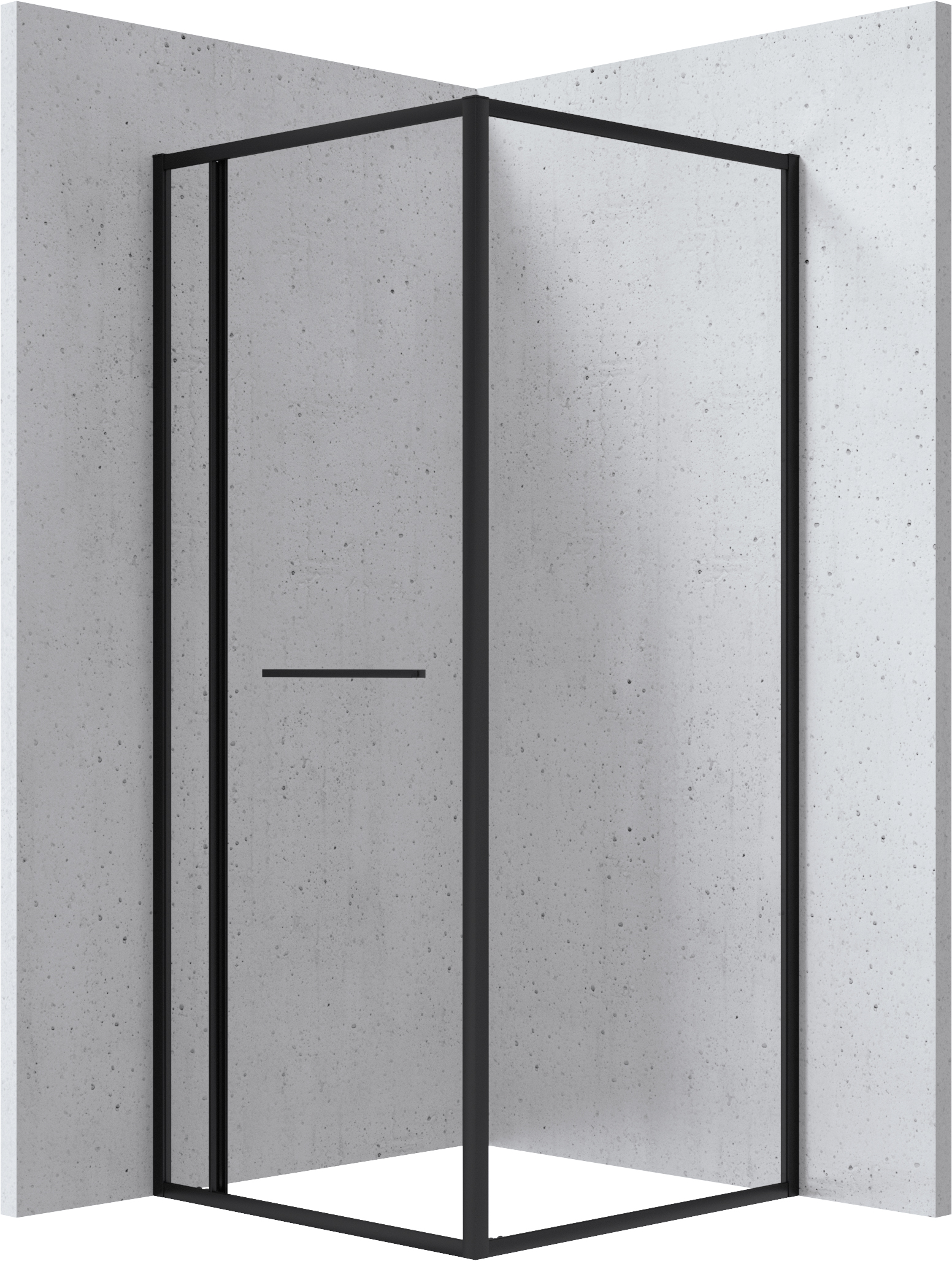 Deante Square douchecabine 90x90 cm vierkant zwart mat/helder glas KQB_N099P