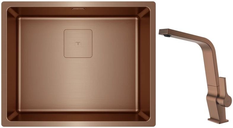 Set stalen spoelbak Teka Flexlinea 115000025, keukenkraan Teka ICC 116030007