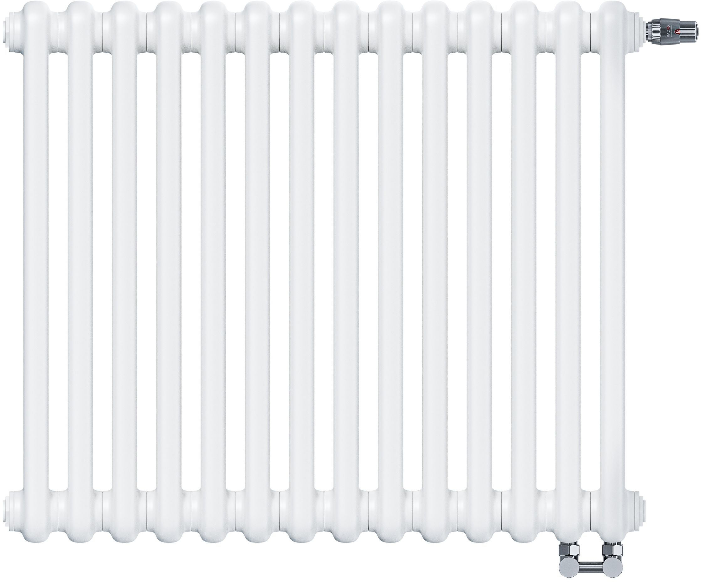 Irsap Tesi 2 kamerverwarming 56.5x63 cm podłączenie onder wit IRS-TES-2056-14-B25