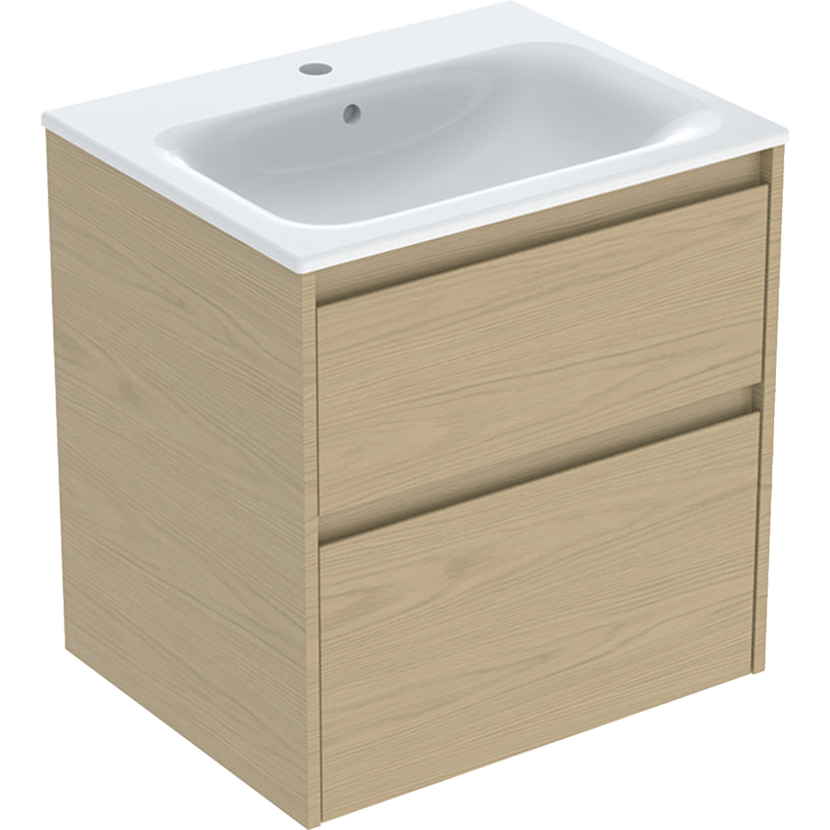 Geberit Selnova Square wastafel met kast 60 cm eik 504.138.PS.1