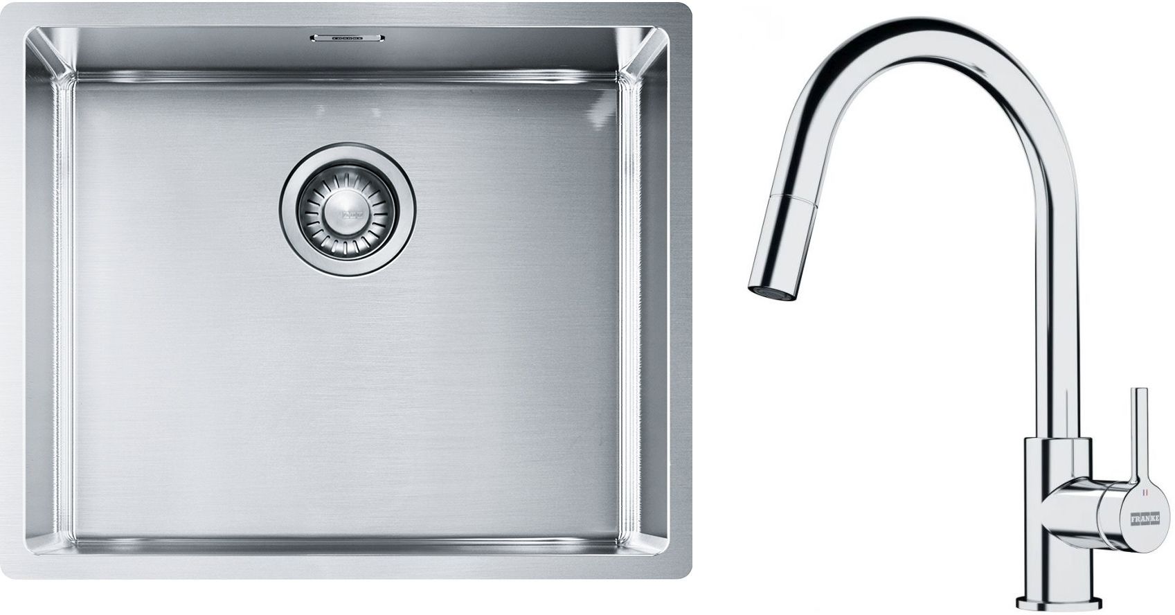 Set stalen spoelbak Franke Box 127.0453.656, keukenkraan Franke Lina 115.0693.229