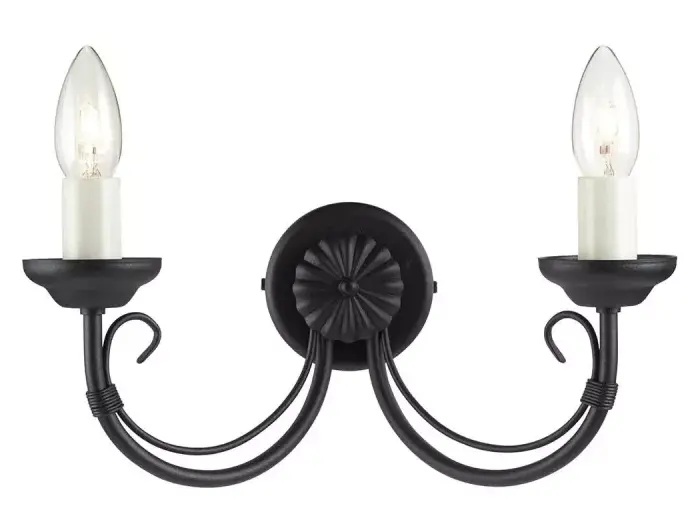 Elstead Lighting Chartwell wandlamp 2x60 W zwart CH2-BLACK