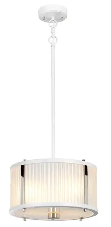 Elstead Lighting Corona hanglamp 2x60 W wit-nikkel DL-CORONA-2P-WPN