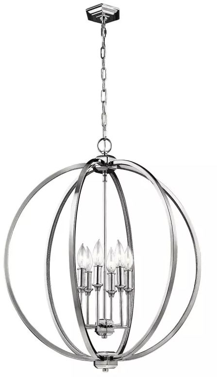 Elstead Lighting Corinne hanglamp 6x60 W nikkel FE-CORINNE-6P-L