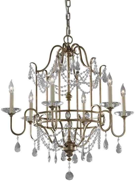 Elstead Lighting Gianna hanglamp 6x60 W zilveren FE-GIANNA6