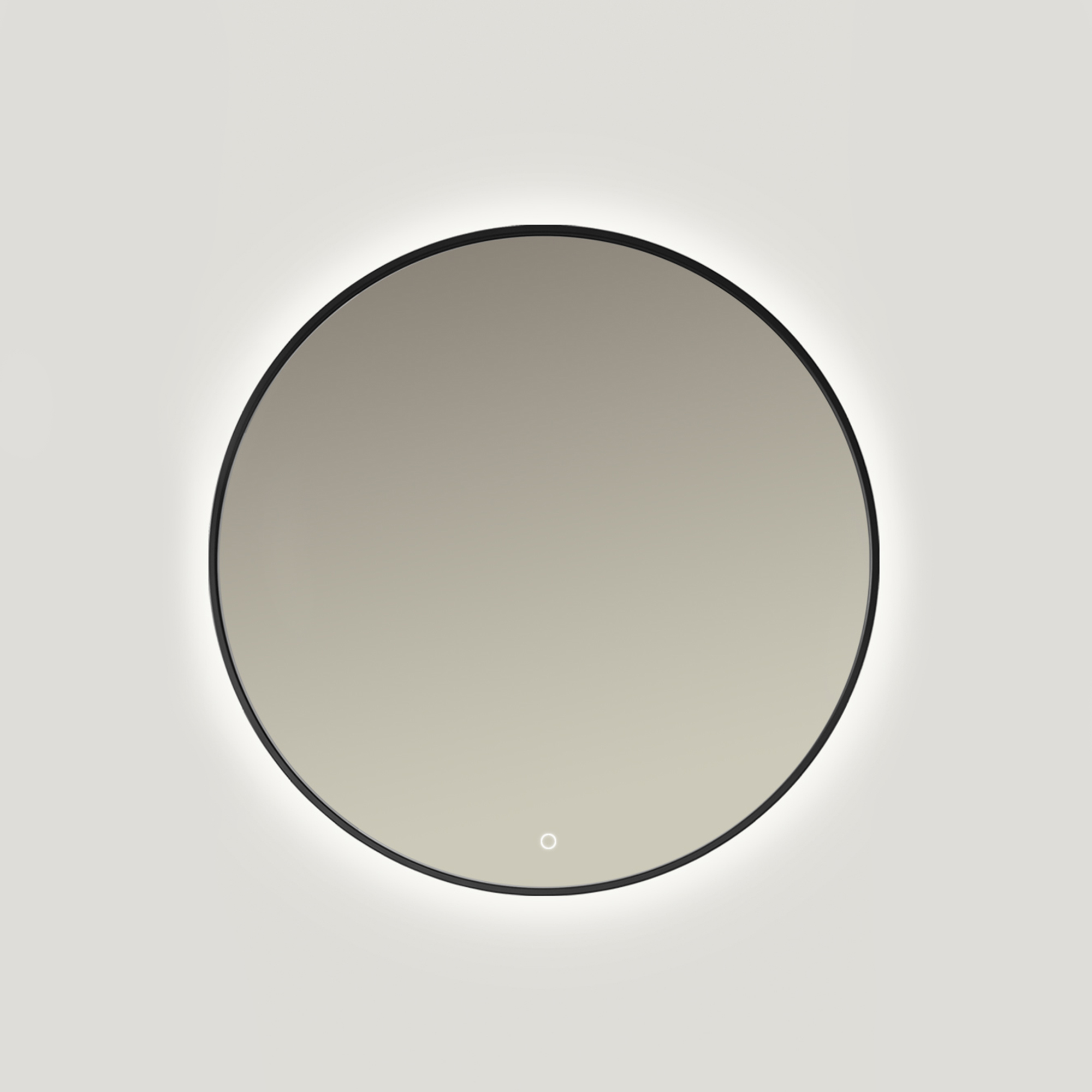 Ars Longa Lumio spiegel 80x80 cm rond met verlichting zwart LED-LUMIO80-C