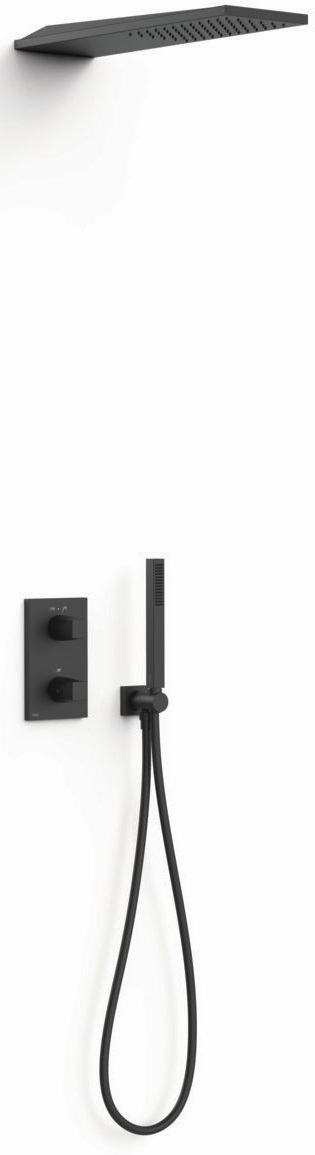 Tres Therm-Box doucheset inbouw met thermostaat met regendouche zwart 21135005NM