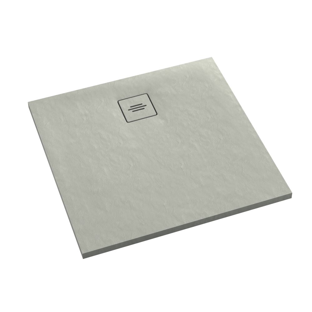 Schedline Protos Cement Stone vierkante douchebak 100x100 cm cement 3SP.P2K-100100/CT/ST-M1/CT/ST