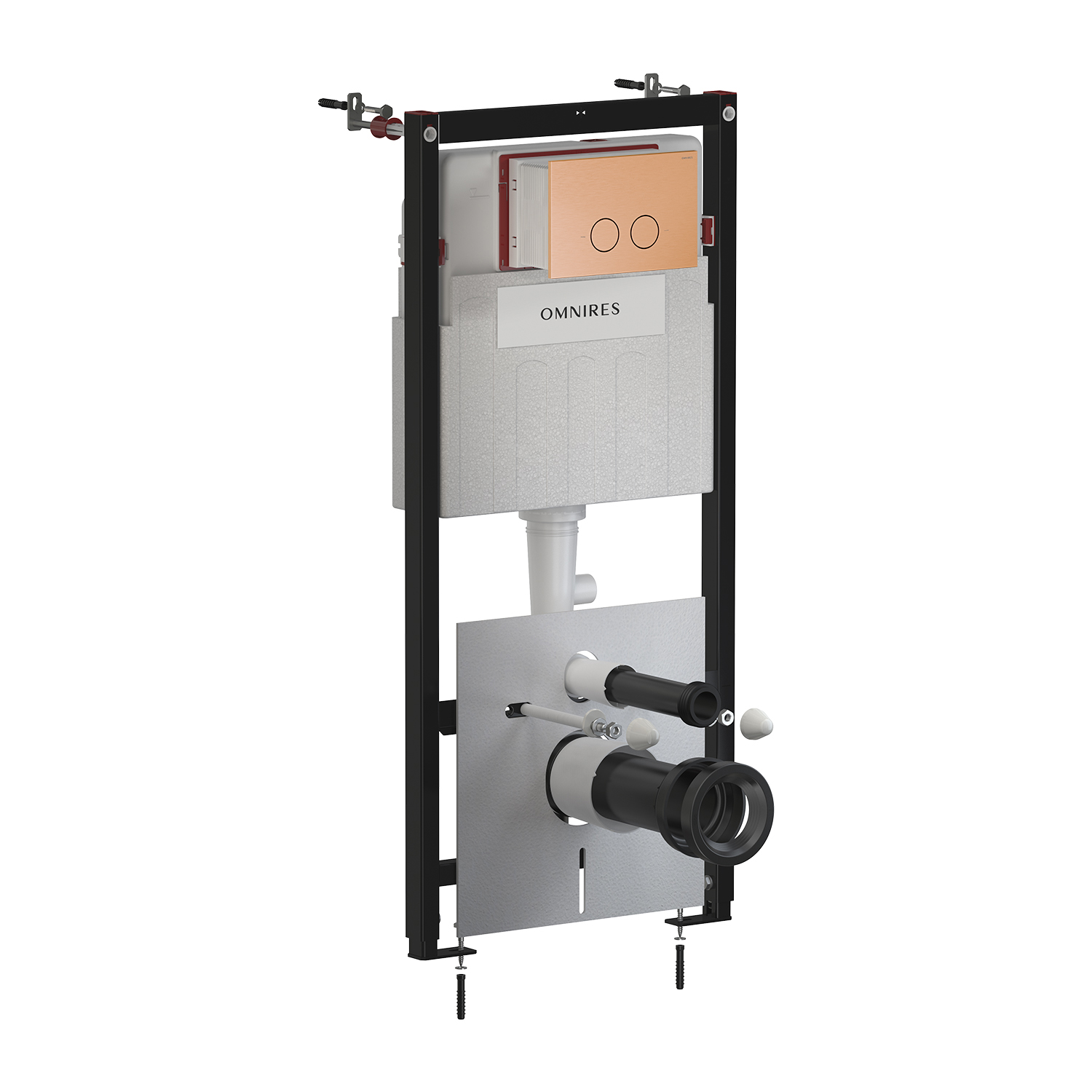 Omnires Flush Set inbouwframe met spoelknop voor de hangkom STFWC1R45-RCPB