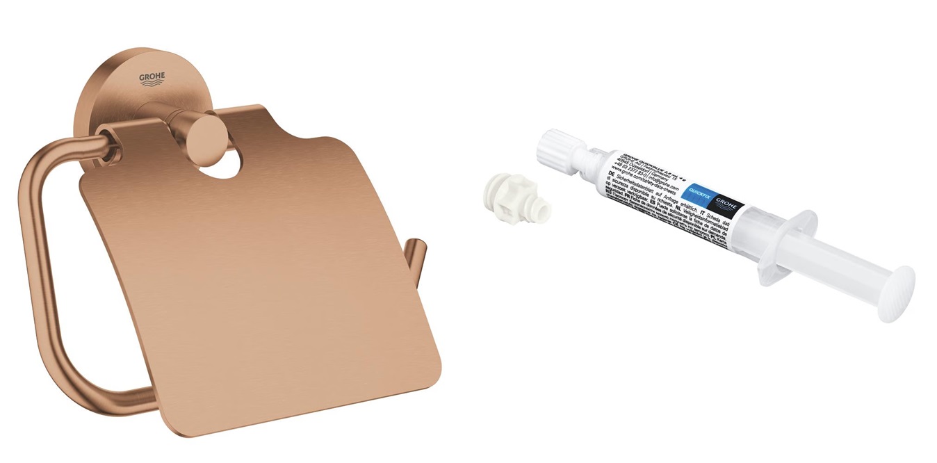 Set toiletpapierhouder Grohe Start 41179DL0, lijm Grohe QuickGlue 41127000