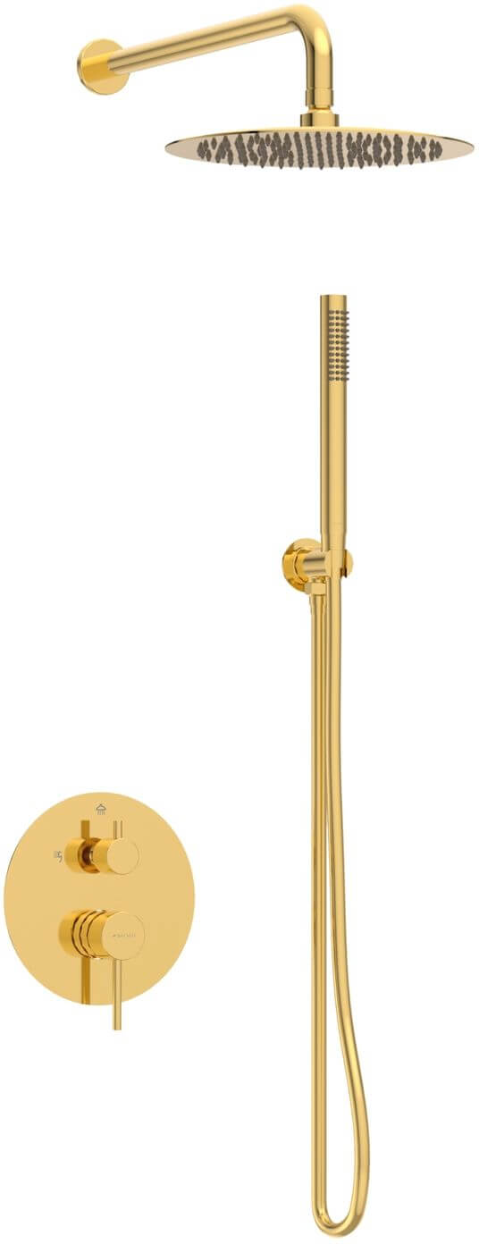 Balneo Cascade doucheset inbouw met regendouche gouden H0301030606