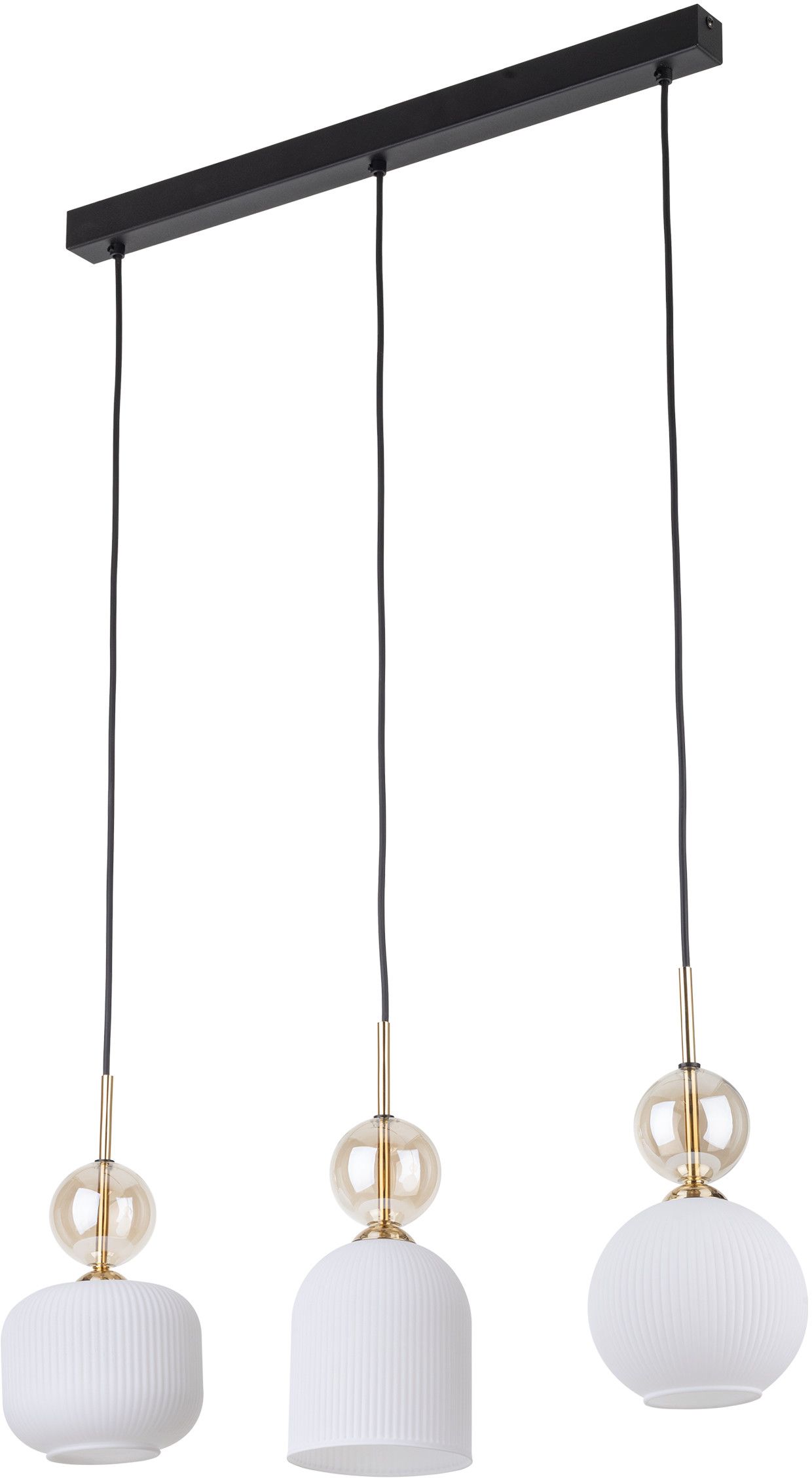 TK Lighting Sophia Cognac White hanglamp 3x10 W wit-gouden 11591