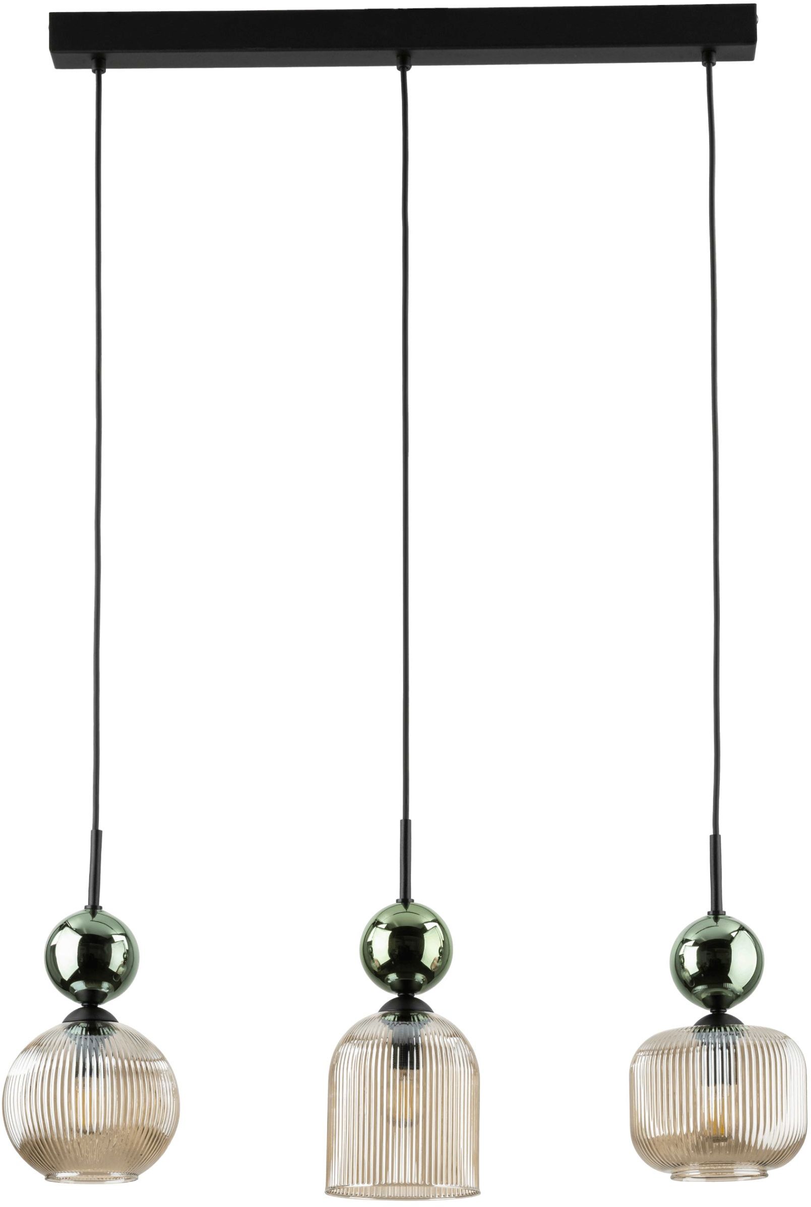 TK Lighting Sophia Green Cognac hanglamp 3x10 W groen-bruin 11147