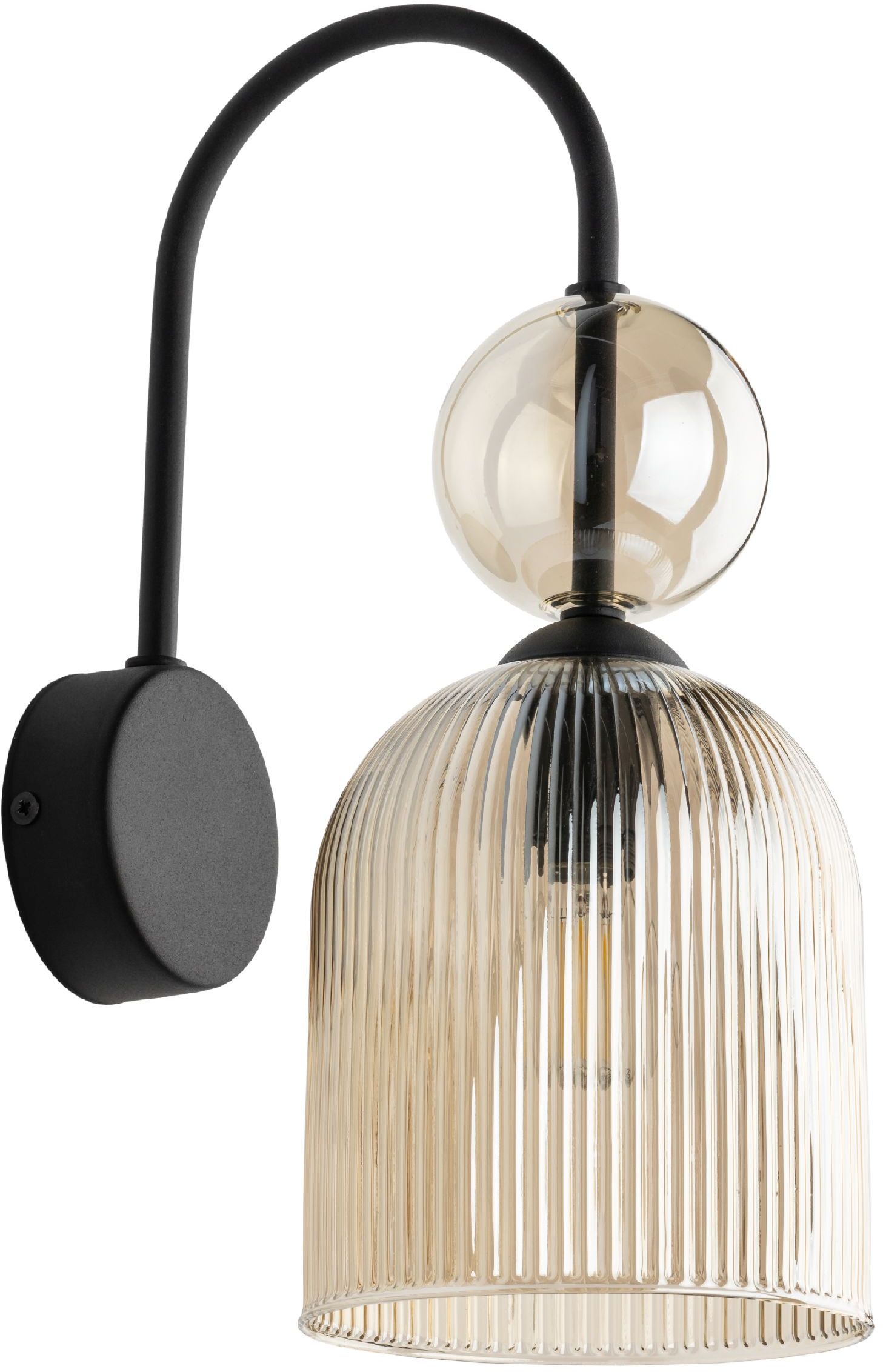 TK Lighting Sophia Cognac wandlamp 1x10 W zwart-bruin 11140