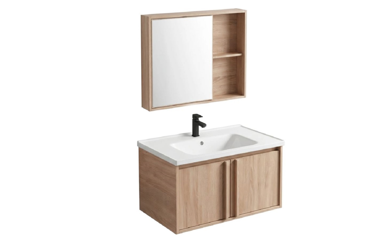 Rea Gama wastafel met kast en spiegel 70 cm brons REA-M0209