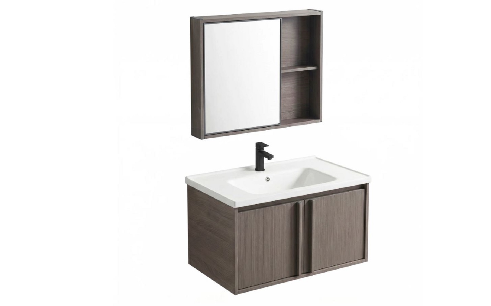 Rea Gama wastafel met kast en spiegel 80 cm brons REA-M0210