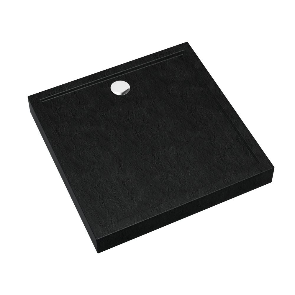 Schedline Cameron Black Stone vierkante douchebak 80x80 cm zwart 3ST.C2K-8080/C/ST